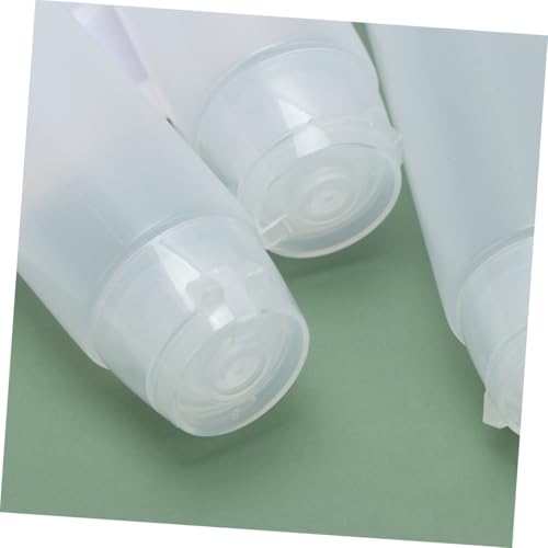 BESTYASH 4 STÜCKE Nachfüllbare Kunststoff Squeeze Flaschen Weiß Auslaufsicherer Kosmetikspender für Shampoo Duschgel Handcreme Reisebehälter Leicht und Wiederverwendbar von BESTYASH