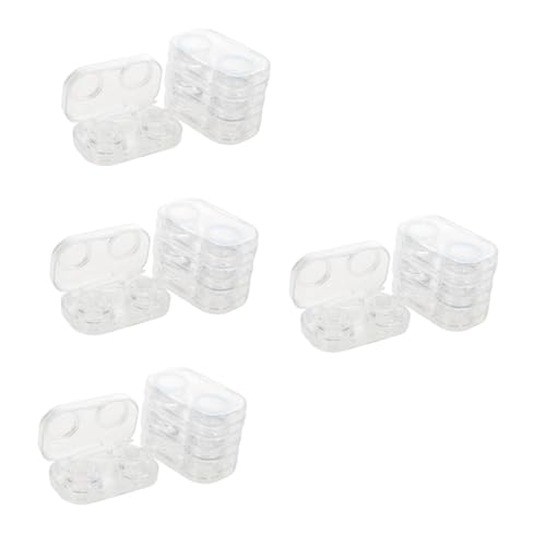 BESTYASH 4 Sätze Brillenetui Linsenetui Linsenhalter Transparentes Etui Linsenpflege Organizer 4 Stück * 4 von BESTYASH