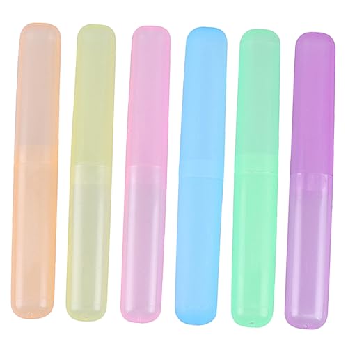 BESTYASH 4 Sätze Teiliges Zahnbürstenetuis Transparenten Candy Farben Organizer Für Zahnbürsten Und Zahnpasta Für Reisen Und Outdoor Aktivitäten 6 Stück * 4 von BESTYASH