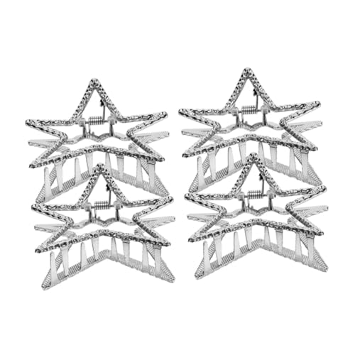 BESTYASH 4 Stck Kleine Stern Haarklammern aus Metall Leichte Haarklammern für Frauen Schmerzfreie Haarkralle für Dünnes und Dickes Haar Dekorative Haarspangen für Alltag Hochzeit und von BESTYASH