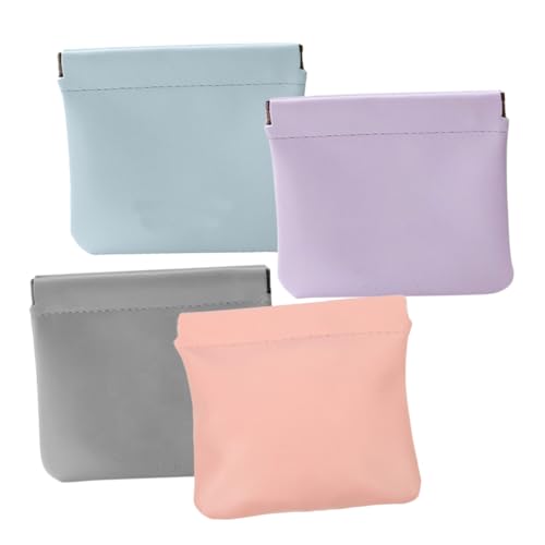 BESTYASH 4 Stck. Automatische Abschluss -Make -up -Tasche kleine Schminktasche Damen Schminktasche gesteppt Reisekosmetik kleine Make -up -Tasche Kleine Kosmetiktasche Lippenstift Tasche Pu von BESTYASH