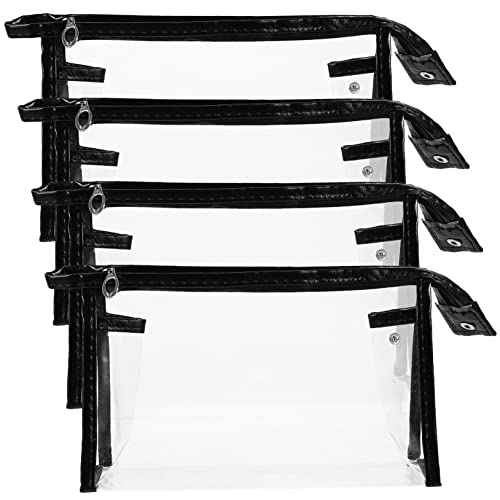 BESTYASH 4 Stck. Kosmetikbeutel wasserdichter Beutel Klarer Organizer für die Tasche Makeup Tasche Klarer kosmetischer Reise-Aufbewahrungs Tragbare Make -up - PVC Schwarz von BESTYASH