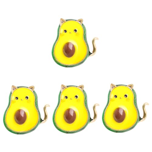 BESTYASH 4stücke Cat Animal Brooch Pin Lustige Avocado Katze Anstecknadel Für Frauen Und Mädchen Als Kleidung Dekoration Für Schals Taschen Und Hüte von BESTYASH