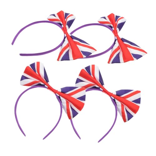 BESTYASH 4 Stücke Uk Flagge Haarband mit Schleife Damen Stirnband für Karneval und Sportwettbewerbe Haar Accessoires für Mädchen Leicht und Bequem für Partys und Festivals von BESTYASH
