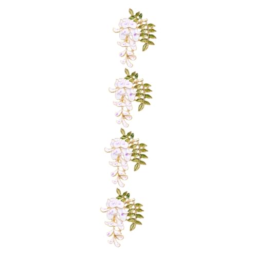 BESTYASH 4 Stück Botanische Brosche Blumen- Lavendel Broschen für Frauen zierlich Broschennadel aus Legierung Damen Broschen Schmuck Blume Reversnadel legierte Brustnadel Kleiderstift von BESTYASH