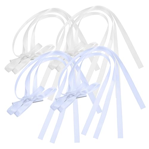 BESTYASH 4 Stück Bowknot Haarspangen Teilig mit Langen Schleifenbändern Weiche Haarklammern für Dickes und Lockiges Haar Modische Haaraccessoires für Frauen und Mädchen Geeignet für Alltag von BESTYASH