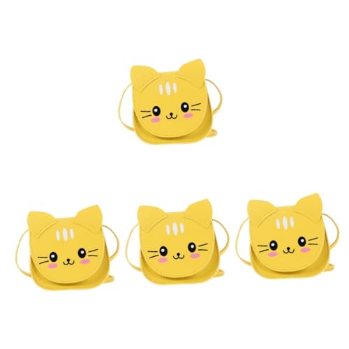 BESTYASH 4 Stück Cartoon-Kätzchen-Umhängetasche Mädchen Machen Taschenstich süßes Katzenzeug Mini Katzen Geldbörse Cartoon Geldbörse für Jugendliche Katzengeldbörsen für Frauen Pu von BESTYASH