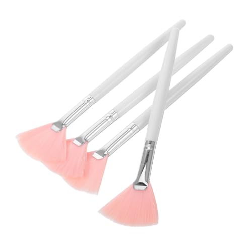 BESTYASH 4 Stück Fächer Make Up Pinsel für Gesicht Professioneller Puderpinsel mit Langem Griff für Rouge und Highlighter Make Up Tools für Damen Hypoallergen und Leicht zu Reinigen von BESTYASH