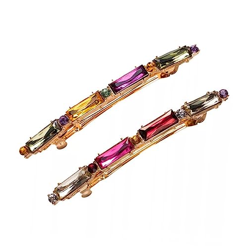 BESTYASH 4 Stück Farbenfrohes Teiliges Haarklammer mit Funkelnden Strasssteinen Acryl Haarspangen für Damen und Mädchen Modischer Haarschmuck für Büro Alltag und Festliche Anlässe von BESTYASH