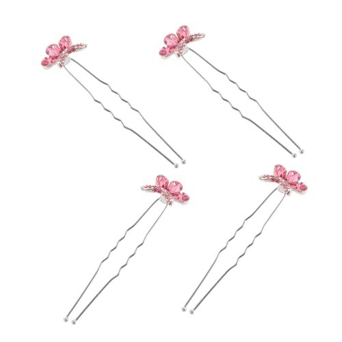 BESTYASH 4 Stück Haarnadelschmuck Brautjungfer Für Haarklammer Braut- Haarspangen Frauen Party Barrettes Stifte Hochzeiten Marine Dekorativ Gemeinschaft Klein Elegant Lilie Gast Rosa Metall von BESTYASH