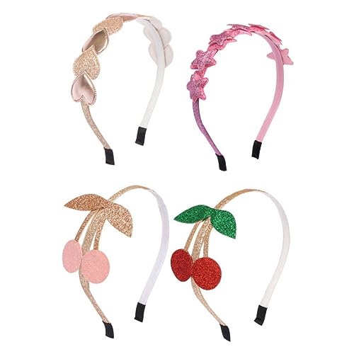 BESTYASH 4stücke Kirsch-party-haarreif Junge Mädchen-kopfschmuck Mit Sternenmotiv Fest Sitzendes Stirnband Mit Schleife Dekoratives Haar-accessoire Für Partys Und Performances Zufällige von BESTYASH