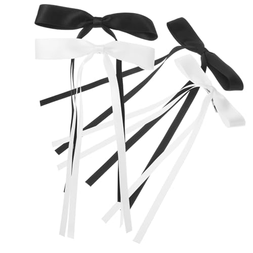 BESTYASH 4 Stück Haarschleifen Teilig Damen Haarschmuck mit Doppellagiger Spitze Große Schleifen Haarspangen Metallclip Rutschfest Leicht Geeignet für Partys Hochzeiten Alltag für Mädchen von BESTYASH