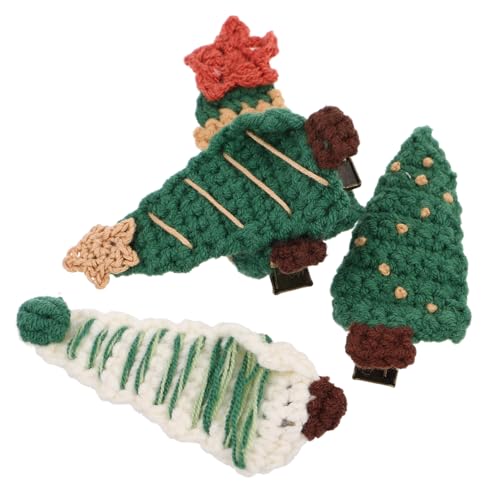BESTYASH 4stücke Teiliges Weihnachts-haarspangen Niedliche Gestrickte Haarklammern Form Von Weihnachtsbäumen Haaraccessoires Für Frauen Mädchen Und Junge Mädchen Für Festliche von BESTYASH