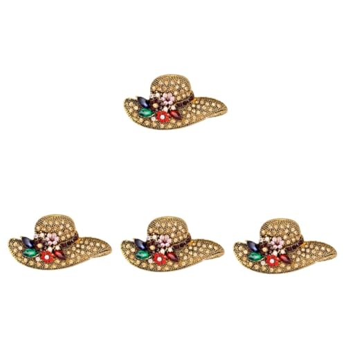 BESTYASH 4stücke Damen Brosche Hutform Anstecknadel Mit Strass Elegantes Accessoire Für Kleidung Für Anzüge Schals Und Besondere Anlässe von BESTYASH