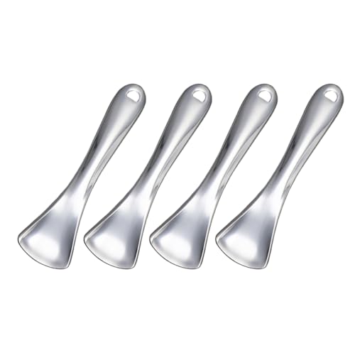 BESTYASH 4 Stück Kosmetikspatel Wiederverwendbare Make Up Löffel für Augencreme und Masken aus Langlebigem Zinklegierungsmaterial für Präzise Anwendung von BESTYASH
