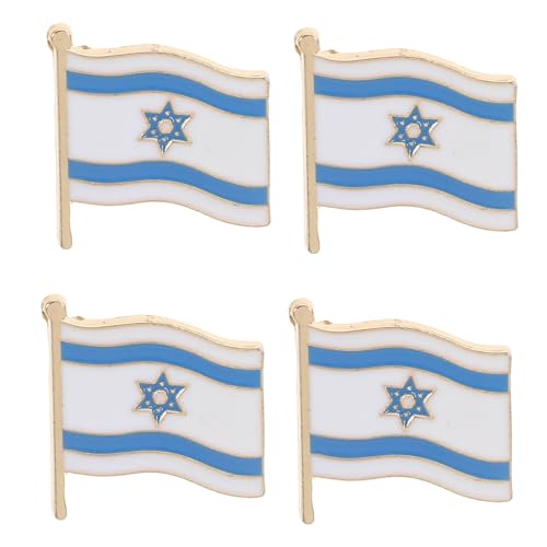 BESTYASH 4 Stück Kreative Israelische Flagge Brosche Anstecknadel für Formelle Kleidung Rucksäcke Partys Patriotisches Accessoire zur Feier von Israel von BESTYASH