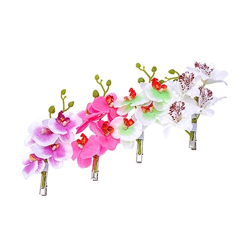 BESTYASH 4stücke Künstliche Phalaenopsis-haarclips Blumen Tuch Orchideen Haarnadeln Für Mädchen Frauen Damen Als Dekoration Hochzeit Strand Party von BESTYASH