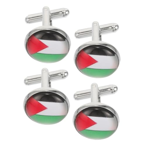 BESTYASH 4 Stück Palästinensische Flagge Manschettenknöpfe Accessoires für Herrenhemden Hochzeits und Business Outfits Stilvolle von BESTYASH