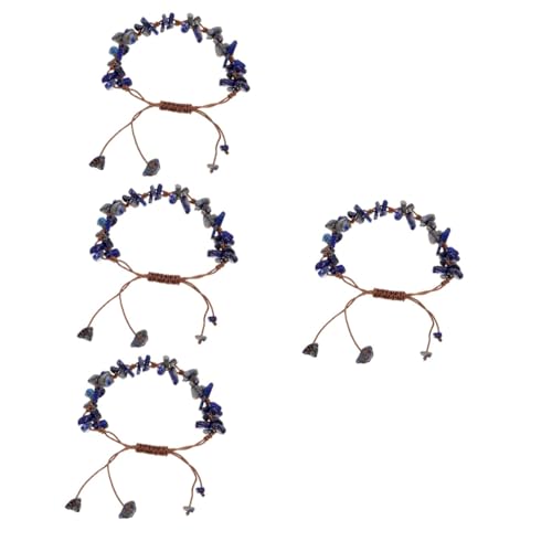 BESTYASH 4 Stück Perlenarmbänder Verstellbare Armbänder Für Damen Kies Armband Armbänder Für Frauen Trendiger Schmuck Abschlussgeschenke Verstellbares Armband Damenarmband Kristall von BESTYASH