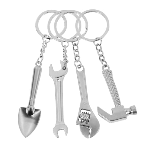 BESTYASH 4 Stück Schlüsselanhänger Schlüsselring Hängendes Für Schlüssel Schlüsseldekoration Modischer Schlüsselhalter Rostfreier Stahl Silver von BESTYASH