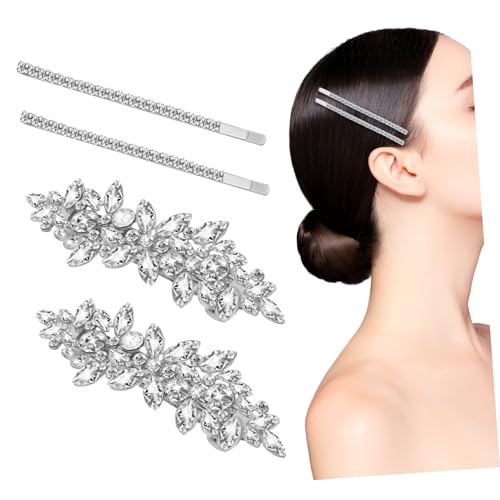 BESTYASH 4stücke Strass Haarklammern Für Frauen Elegante Haarspangen Für Hochzeiten Geburtstagsfeiern Und Festliche Anlässe Braut Haarschmuck von BESTYASH