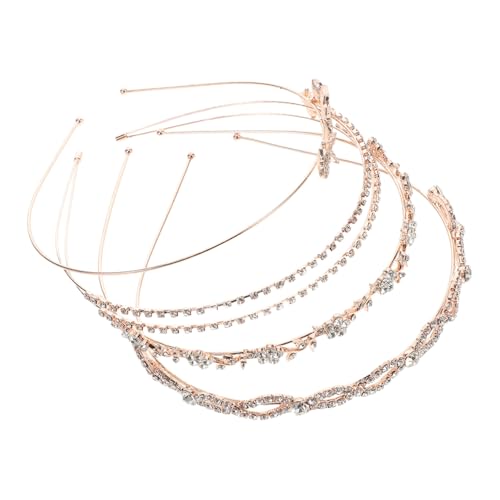 BESTYASH 4stücke Strass-brautstirnbänder Hochzeitskopfschmuck Stirnband Für Abschlussball Prinzessin Haar Zubehör Blume Krone Frau Elegant Funkelnd Mädchen Reifen Kopfschmuck Hochzeit von BESTYASH