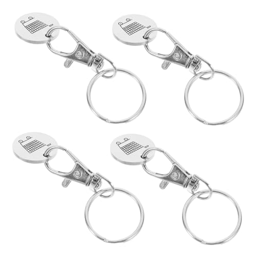 BESTYASH 4stücke Einkaufswagen-viertel-schlüsselanhänger Aus Edelstahl Mit Schlüsselring Und Karabinerhaken Für Einkaufswagenauslösung Praktisches Alltagswerkzeug Zum Teilen Mit von BESTYASH
