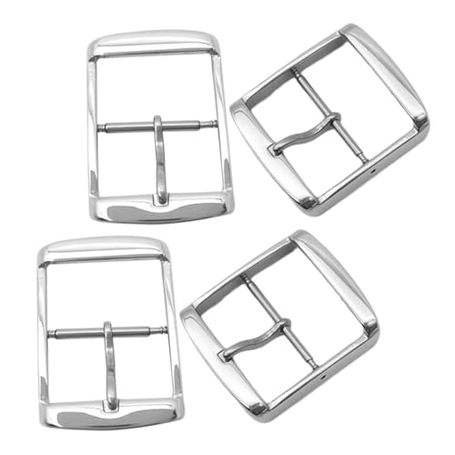 BESTYASH 4 Stück Teiliges Edelstahl Uhrenarmband Schnallen Polierte Silberne Ersatzteile mit Rechteckigem Verschluss Robust Einfach Verstellbar Passend für Herren Damenarmbänder von BESTYASH