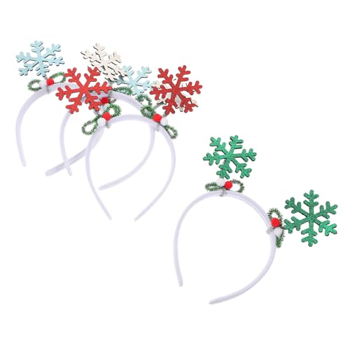 BESTYASH 4stücke Schneeflocken Stirnband Für Haar Festlich Haarschmuck Für Weihnachts Und Winterfeiern Glitzerndes Kopfschmuck Für Mädchen Und Frauen von BESTYASH