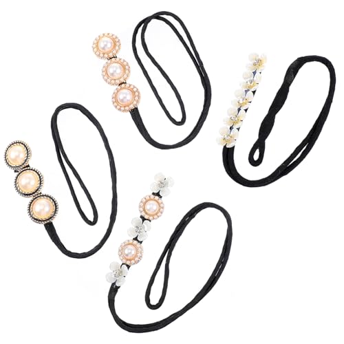 BESTYASH 4 Stück Teiliges Haar Dutt mit Perlenblumen Flexibles Haarstyling Tool für Eleganten Haarschmuck Damen und Mädchen Vintage Haarklammern für Festlichen und Alltagseinsatz von BESTYASH