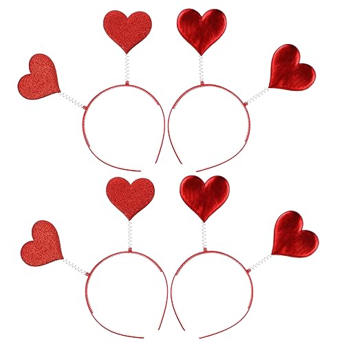 BESTYASH 4 Stück Teiliges Herz Haarreifen für Valentinstag Liebevolle Party Dekoration für Kostümpartys und Fotoshootings für Familie und von BESTYASH