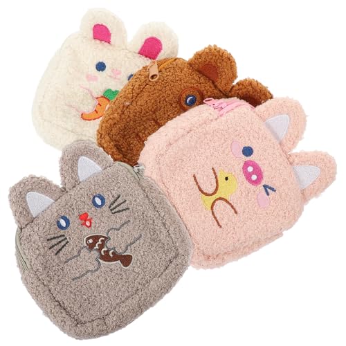 BESTYASH 4 Stück Teiliges Kosmetiktaschen für Damen Stylische Makeup Organizer mit Praktischem Reißverschluss für Menstruationsprodukte Münzen und Lippenstifte Zufälliger Stil von BESTYASH