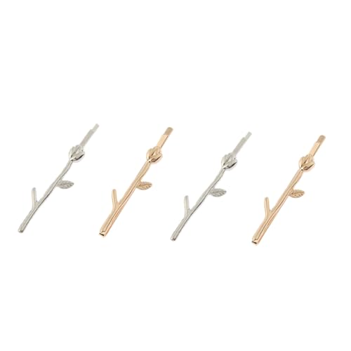 BESTYASH 4 Stück Vintage Haarschmuck Modische Zweig haarspangen in Gold und Silber Stilvolle Haarnadeln für Mädchen und Damen Vielseitige Accessoires für Alltag und Festlichkeiten von BESTYASH