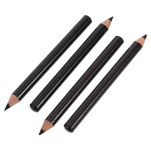 BESTYASH 4 Stück Wasserfeste Holz augenbrauenstifte Set Natürliche Farbintensität Schweißresistent Präzise Anwendung Inkl Braun Schwarz für Anfänger und Definierte Brauen von BESTYASH