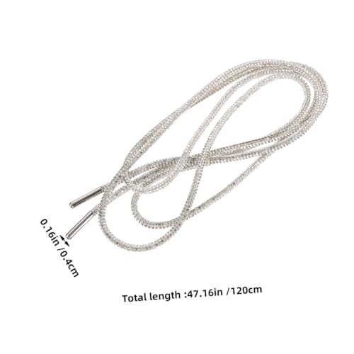 BESTYASH 4 Stück Weiße Strass Schnürsenkel Rundes Baumwollseil mit Funkelnden Kristallen für Sneaker Stiefel Laufschuhe für Hochzeit Party Alltag von BESTYASH