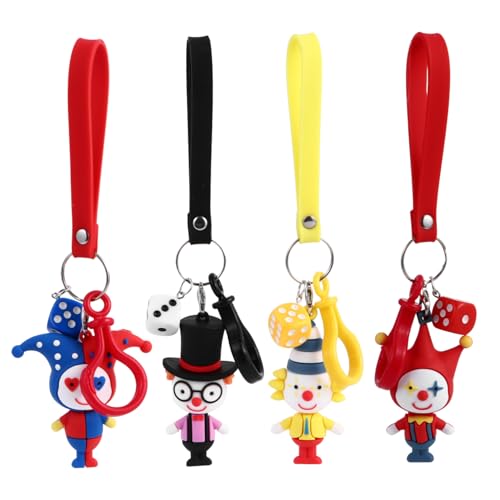 BESTYASH 4stücke Schlüsselanhänger Mit Clown PVC Taschenanhänger Schlüsselanhänger Schlüssel Tasche Auto von BESTYASH