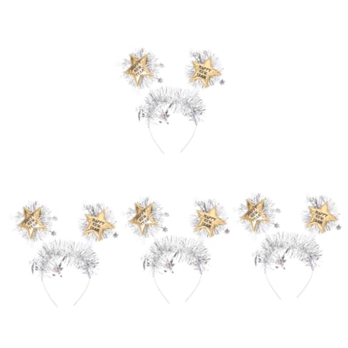 BESTYASH 4 Stück neujahrsparty stirnband Urlaubsparty Haarband Star-Kopf-Bopper Silvester Kopfschmuck für das neue Jahr Haarschmuck für Frauen Stirnband für das neue Jahr Plastik Golden von BESTYASH