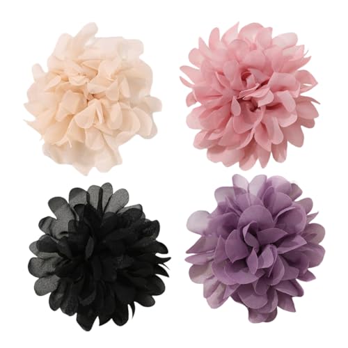 BESTYASH 4 Stücke Stoffblumen-broschen mit Sicherem Metallverschluss Vielseitige Anstecknadeln für Brautkleider Anzüge und Festmode Elegante Retro-anstecker in Neutralen für von BESTYASH