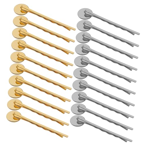 BESTYASH 40 Stück Teiliges Eleganter Runder Kupfer Haarspangen für Damen DIY Haarclip Basis Leichte Langlebige Haarklammern für Haarschmuck und Bastelzubehör Zufällige von BESTYASH