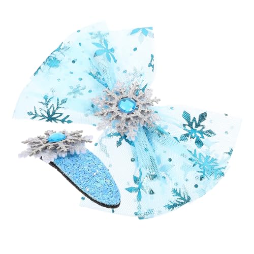 BESTYASH 4stücke Mädchen Haarclips Schneeflocken Bögen Kopfbedeckungen Haarschmuck Zubehör Für Junge Mädchen Party Hochzeit Weihnachten Cosplay Halloween von BESTYASH