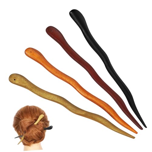 BESTYASH 4stücke Holz Haarnadeln Für Damen Vintage Chinesische Haarstäbchen Für Hochsteckfrisuren Für Partys Hochzeiten Und Täglichen Gebrauch von BESTYASH