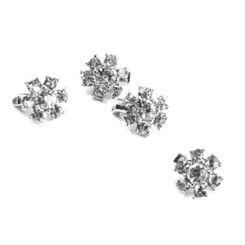 BESTYASH 4Stücke Mini Blumenbroschen Clips Für Kleidung Schuhe Taschen Dekoration Strassclips Für Damen Verzierung Für Pullover Schals von BESTYASH
