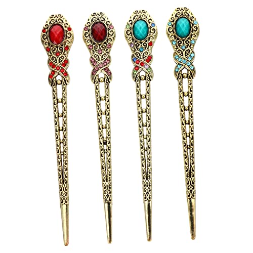 BESTYASH 4stücke Damen Haar Stäbchen Antike Legierung Dekorative Haar Nadel Vintage Haarstäbchen BESTYASH 4stücke Damen Haar Stäbchen Antike Legierung Dekorative Haar Nadel Vintage Haarstäbchen von BESTYASH