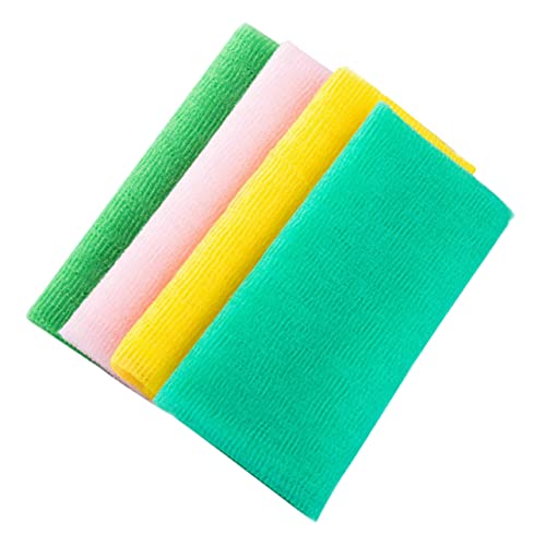 BESTYASH 4Stücke Teiliges Peeling Badetuch Hautfreundliche Nylon Waschhandschuhe für Körperreinigung für Bad Fördert Hautmassage und Blasenbildung von BESTYASH
