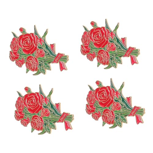 BESTYASH 4stücke Blumen-anstecknadeln Aus Zinklegierung Für Damen Dekorative Broschennadeln in Blumenform Für Rucksäcke Und Mäntel Modische Kleidungsbroschen von BESTYASH