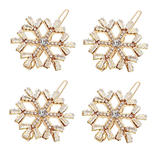 BESTYASH 4Stücke Weihnachts Haarspangen Haarclips Festlicher Haarschmuck Für Damen Und Goldene Haar Barrettes Für Feiertage von BESTYASH
