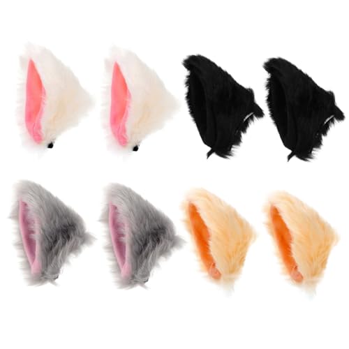 BESTYASH 4paare Pack Katzenohr Haarnadel Cosplay Plüsch Katzenohr Haarspange Haaraccessoires Für Alltag Und Party von BESTYASH