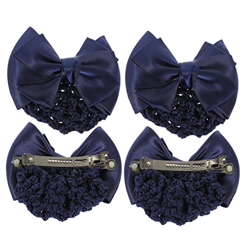 BESTYASH 4stücke Damen Haarnetze Für Dutts Mit Schleife Haarnetz Für Damen Dutt-netz Für Haare Haarspange Mit Schleife Für Mädchen Hotelkellnerinnen Krankenschwestern von BESTYASH