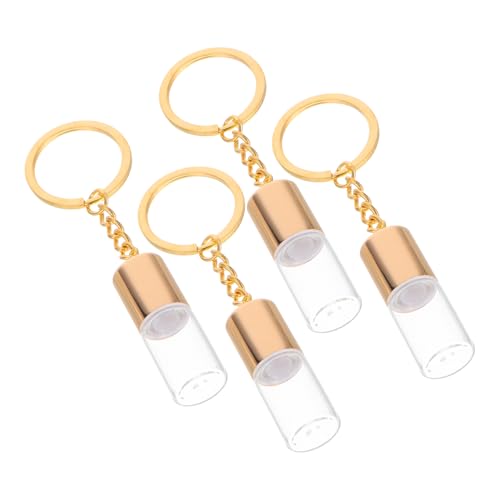 BESTYASH 4stücke Mini Glasflaschen Mit Schraubverschluss Transparente Leere Flaschen Zum Aufhängen Als Schlüsselanhänger Oder Wunschflasche Für Ätherische Öle Und Parfüms von BESTYASH