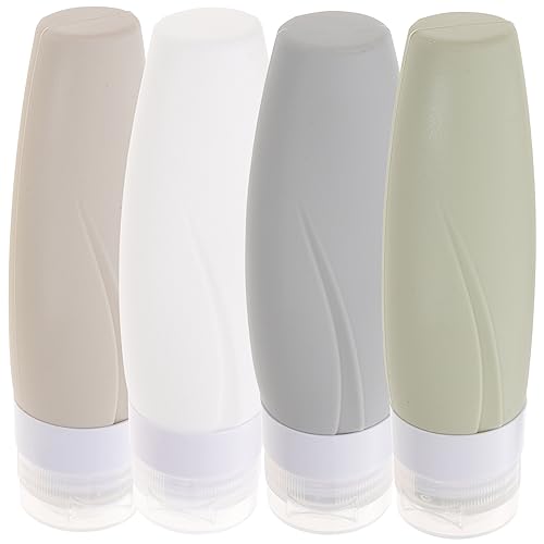 BESTYASH 4stücke Reiseflaschen Auslaufsicher Silikonflaschen Für Shampoo Conditioner Reiseutensilien Für Reisen Camping Geschäftsreisen Handcreme Lotion Gesichtscreme Körperlotion von BESTYASH